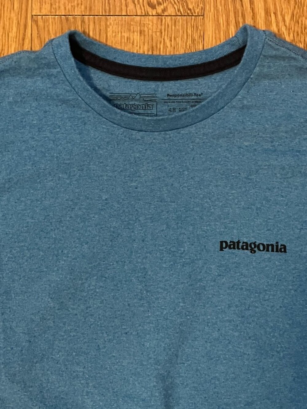 Patagonia Shirt Mens M Long Sleeve Trout Protect Our Home Water Blue Sustainable - Picture 3 of 7